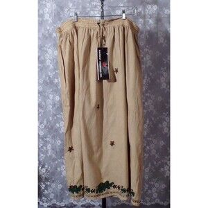 Vintage 90s Earth Tones Boho Maxi Size Large Skirt  Print Hippie Festival Grunge